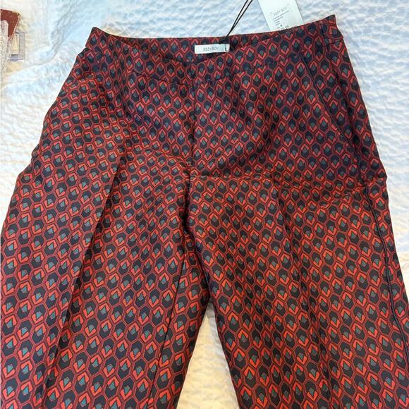 Sassy Boy Red and Black Geometric Pattern Dress Pants Size M - Picture 1 of 9